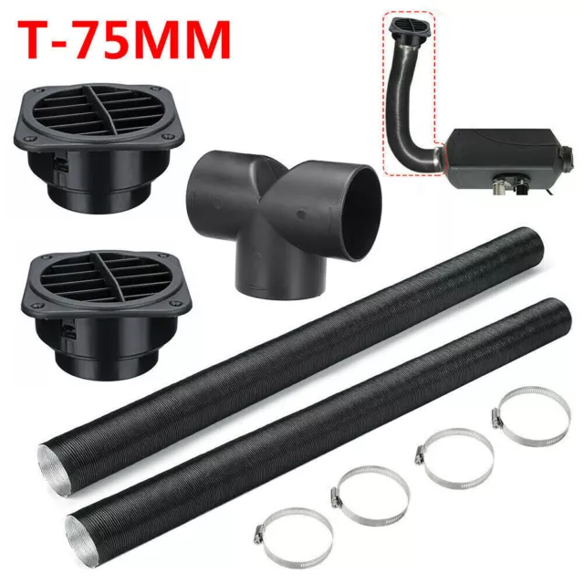 75mm Heater Pipe Ducting T Piece Warm Air Outlet Vent For Webasto Diesel
