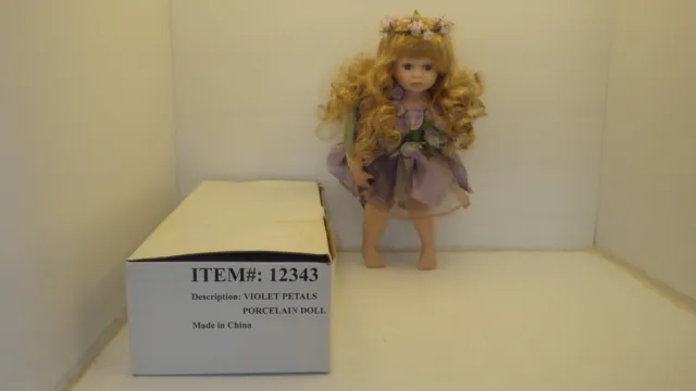 Heritage Signature Collection Violet Petals Porcelain Doll, Nib