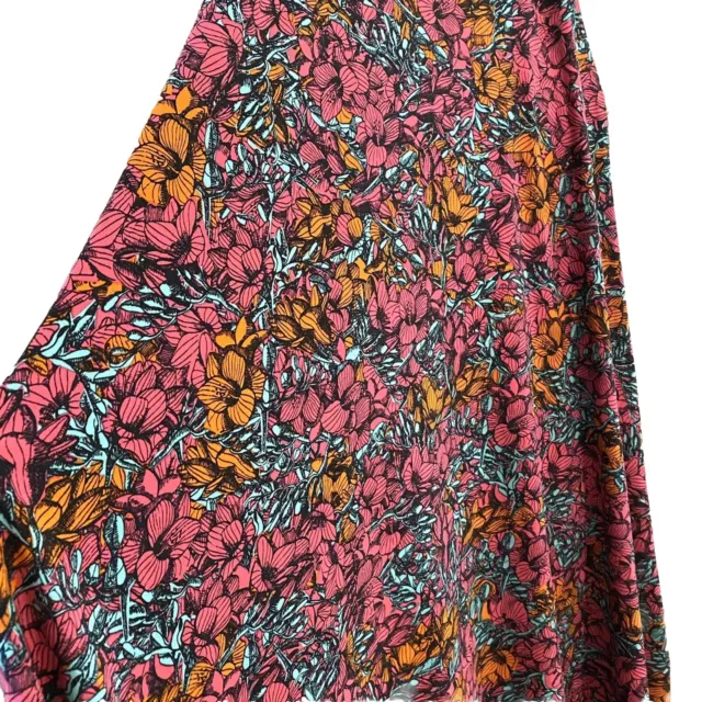 Maxi Skirt High Waisted Pink Multicolored Floral Skirt Stretch LuLaRoe Comfort
