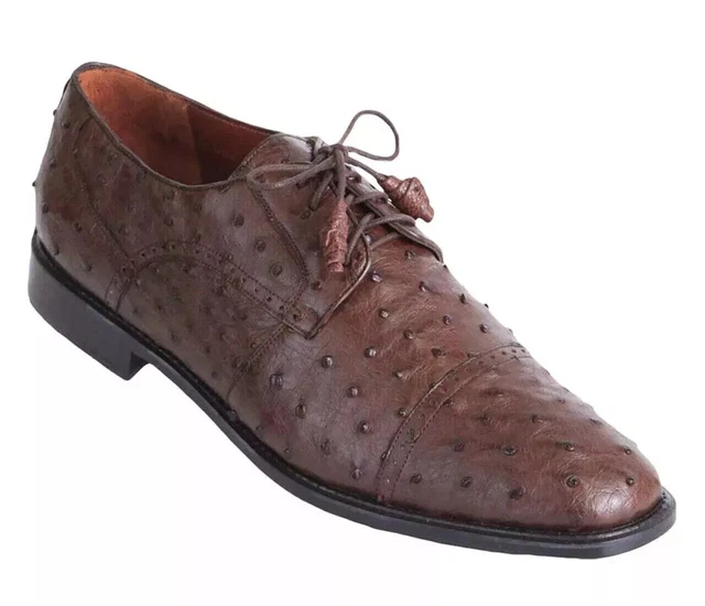 Handmade Men’s Tan Ostrich Leather Oxford Dress Shoes – Slip On, Tasseled, Formal Office Wear