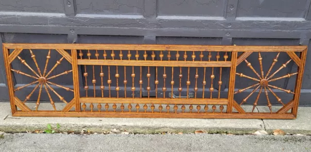 Victorian Oak Stick & Ball Fretwork Spandrel Antique 1880s Interior Trim