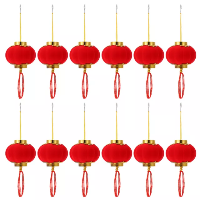 16 Pcs Tree Hanging Lanterns Spring Festival Chinese Red Paper The