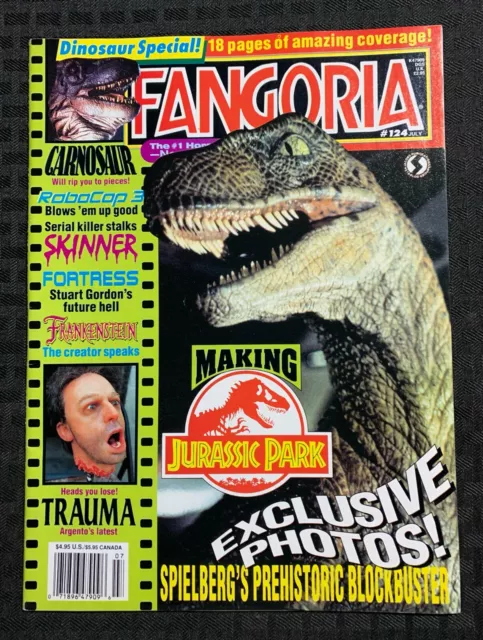 1993 FANGORIA Horror Magazine #124 VF 8.0 Jurassic Park / Fisherman