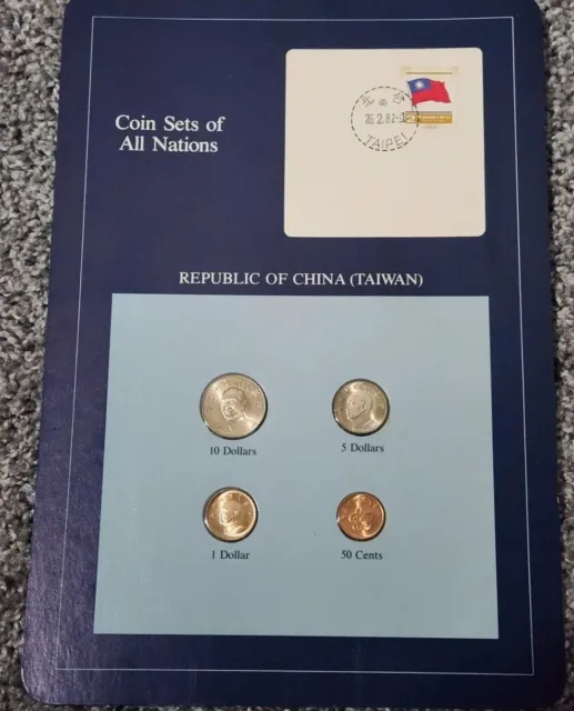 Type Sets of All Nations Republic of China (Taiwan) Postmark 4 Coins & Stamp
