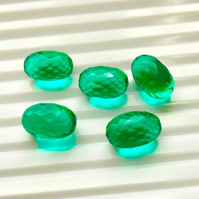 10x20mm Green Amethyst Hydro Quartz Pair- Egg Shape Gems- Loose Gemstone - 6 Pcs