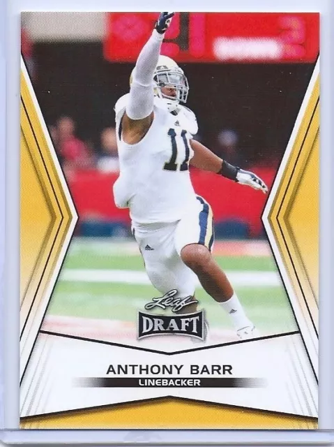 Anthony Barr 35 Scheda Lotto " 2014 Foglia Schizzi " Oro " Recluta Scheda!