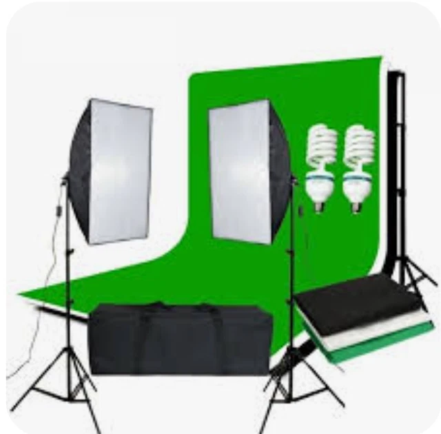 EXTRA LARGE GREEN Screen Background Kit with 2x Light Stands. £55.00