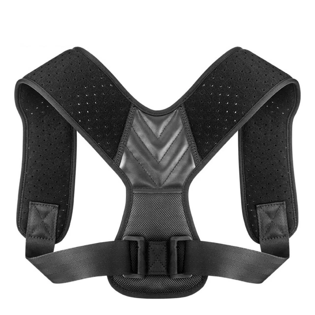 Black Posture Corrector Belt Fabric Sponge Upper Back Neck Brace  Health Care