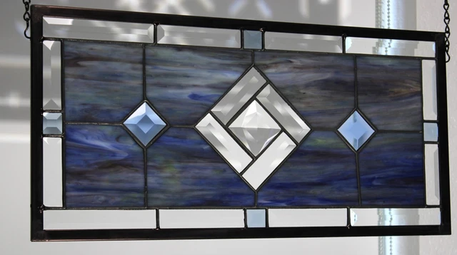 Stained Glass Panel - 19 3/4"x 9 3/4" HMD-US  Streaky Multi-Colored