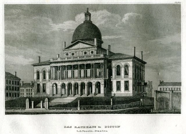 Das Rathaus in Boston - Stahlstich