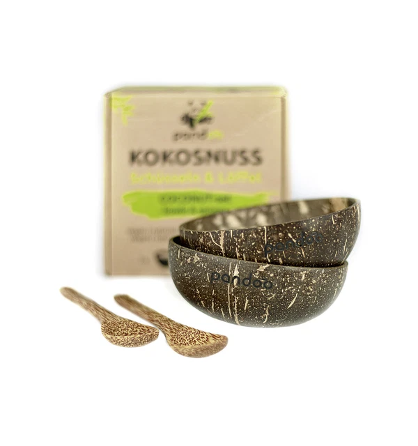 pandoo Kokosnuss-Set 4tlg. | 350-450 ml | Kokosnuss Holz