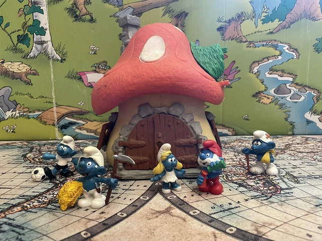 Puffi Smurfs Puffo Smurf Casa Dei Puffi Grande Hous Smurfs 40001 Con 5 Puffi