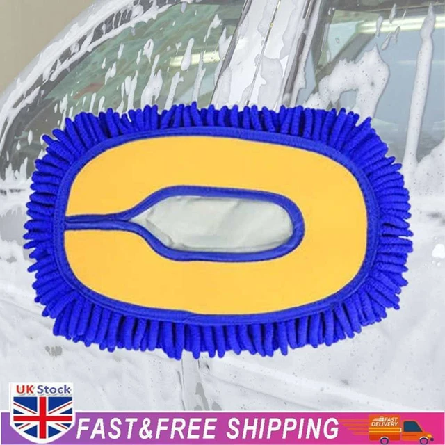 Car Detailing Brush Chenille Car Mop Head Wipe Mop Auto Accessory (Blue)