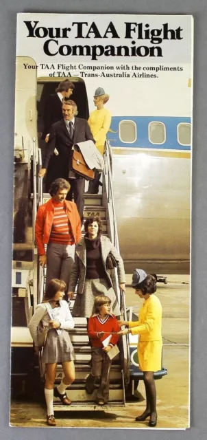 Taa Trans Australia Airlines Flight Companion Brochure Route Maps