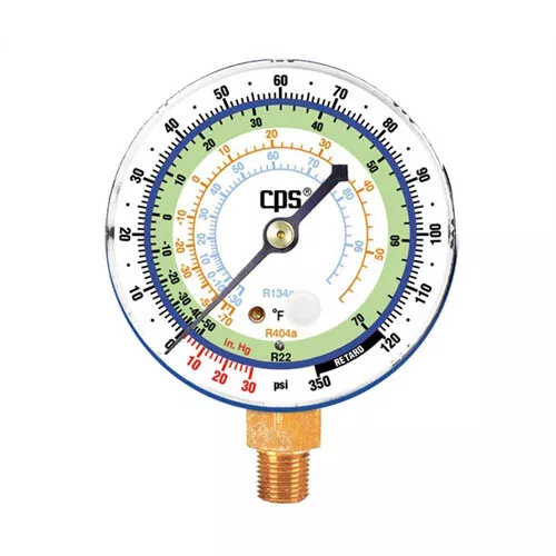 CPS Products RGDL Low-Pressure Gauge,R-134A,R-404A,R-507,2.5 in.,MBD