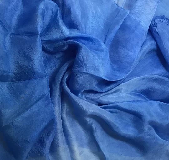 Hand Dyed Periwinkle Blue China Silk HABOTAI Fabric