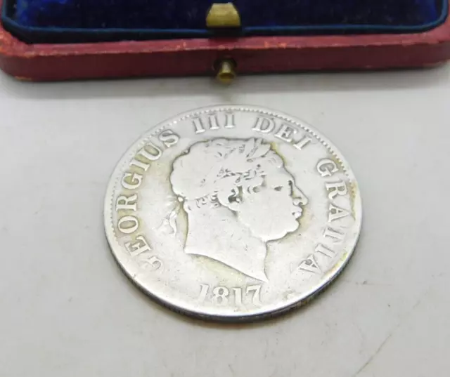 King George III 'Small Head' Half Crown Coin 1817 Fair Condition .925 Silver