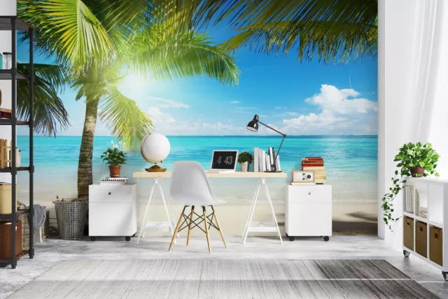 3D Beach Coconut ZHUB7512 Wallpaper Wall Mural Removable Self-adhesive Ann 24