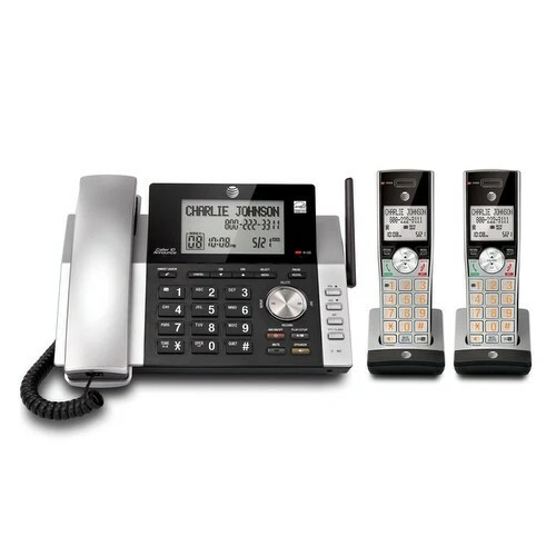 AT&T TL86109 DECT 6.0 2-Line Corded/Cordless Phone With Bluetooth - Connect Cell, Speakerphone, Answering System