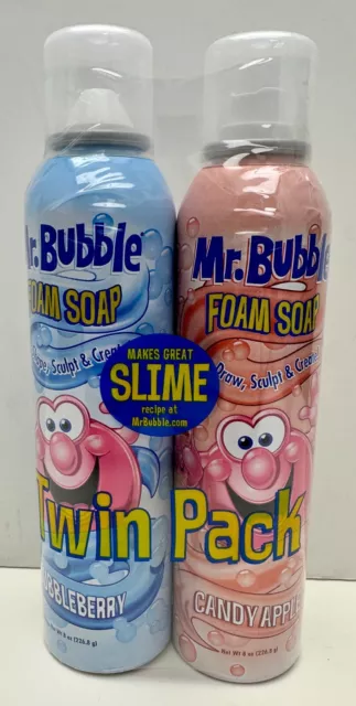 Lot of 4 MR BUBBLE Foam Soap,BUBBLEBERRY, WATERMELON, BANANA