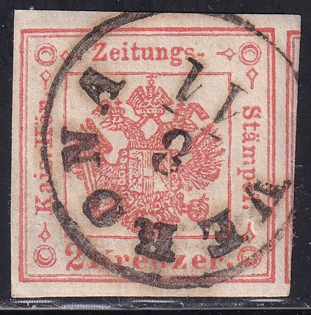 Lombardei Venetien 1858 Nr. 2 Zeitungsstempelmarke gestempelt
