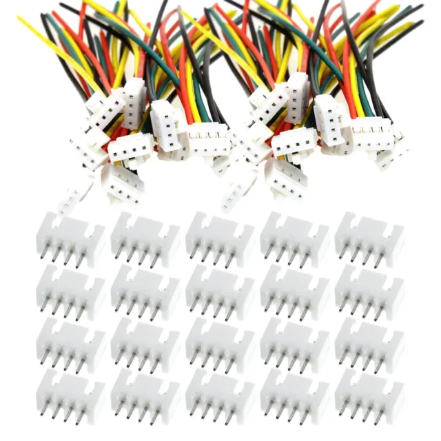 Essential 2 54mm JST PH 4 Pin Connector Set 20 Pairs for LED Toy Projects