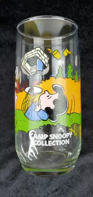 Peanuts Glass McDonalds Camp Snoopy Collection 1983 Vintage Collection 6"