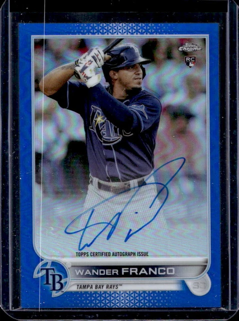 2022 Topps Chrome Wander Franco Blue Refractor Rookie RC Auto Autograph #18/150