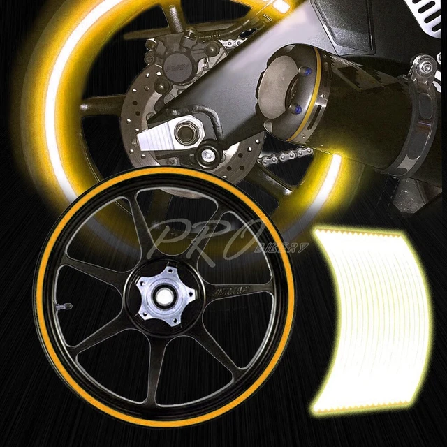 16/17/18/19" Reflective Rims Tape/Wheel Rim Decal Strips Trim Sticker Set Gold