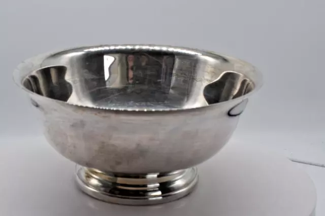 Gorham Silver Co footed bowl EP YC780 Wilkes & Liberty Paul Revere 8 in