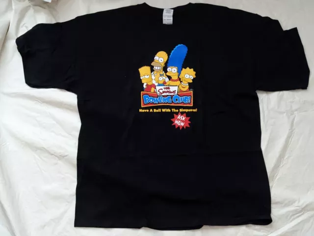 Vintage 2000 The Simpsons Bowling Club T-Shirt Ont Une Balle 2XL Nouveau