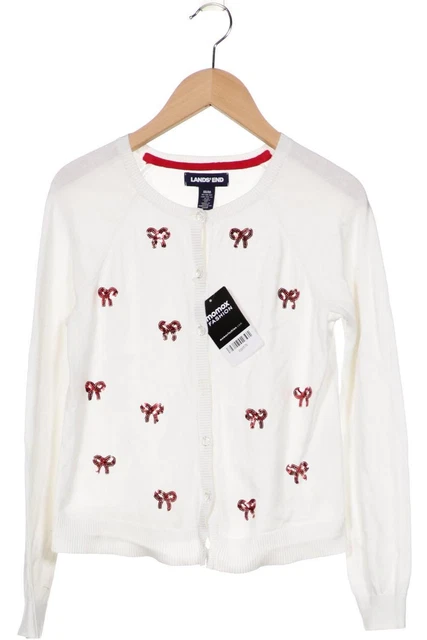 Cardigan Lands ́End ragazza giacca cardigan taglia EU 140 cotone bianco #pjpzt7b
