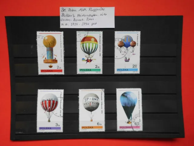 BM. Briefmarken Polen 1981 Fluggeräte Ballon Mi. Nr. 2729-2734 Satz gestempelt