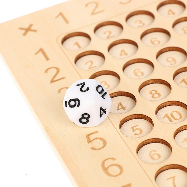 Montessori Multiplikationsbrett Aus Holz – Lernspiel Für Kinder, Inkl. Karten & Würfel, Pädagogisch