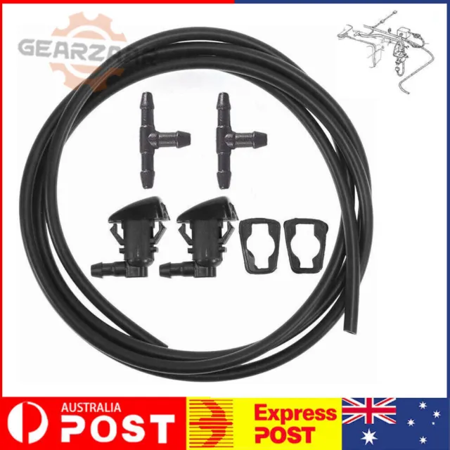 Windscreen Wiper Washer Spray Jet Nozzle Hose Kit for Jeep Grand Cherokee 11-17