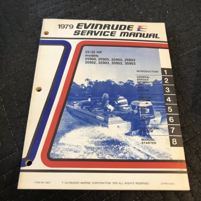1979 Evinrude Outboard 25/35 HP Models Service Manual Item No. 5427