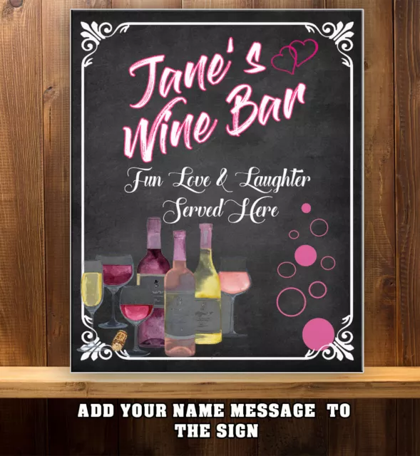 PERSONALISIERTE WEINBAR PUB MÄDCHEN KÜCHE SALON Retro Metall Wandschild RS313