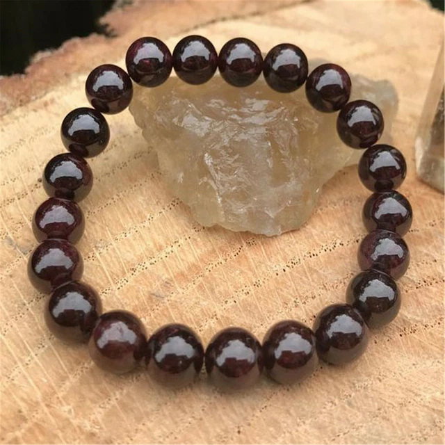 8mm Natural Red Garnet Handmade Mala Bracelet Chakas Healing Reiki Stretchy