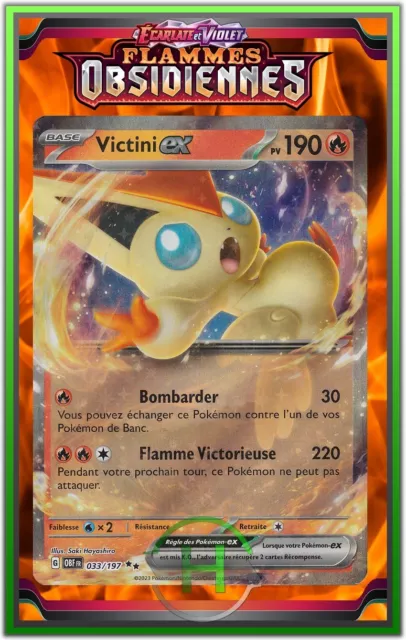 Victini EX - EV3:Flammes Obsidiennes - 033/197 - Carte Pokémon Française Neuve