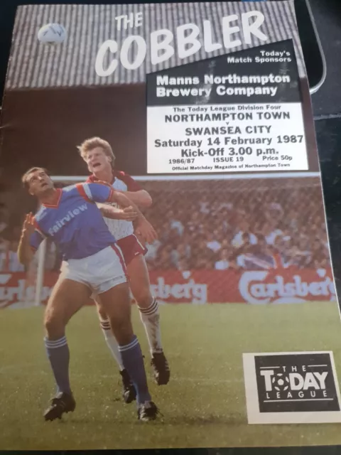 14/02/1987 Northampton Town v Swansea city football programme