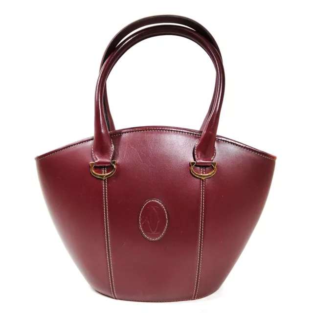 Cartier Hand Bag  Brown Leather 3256327