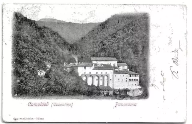 CARTOLINA DI AREZZO ,CAMALDOLI CASENTINO - PANORAMA - Ed. ALTEROCCA - 1901