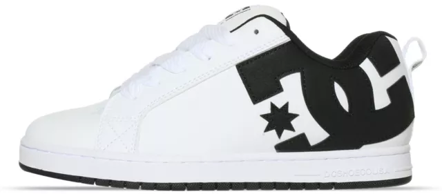 DC Court Graffik 300529 Mens White Leather Skate Sneakers Shoes WLK Up To 15US 2