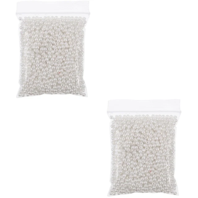 2 Sets Faux Pearl Charms Costume Earrings White Slap Bracelets Loose Beads