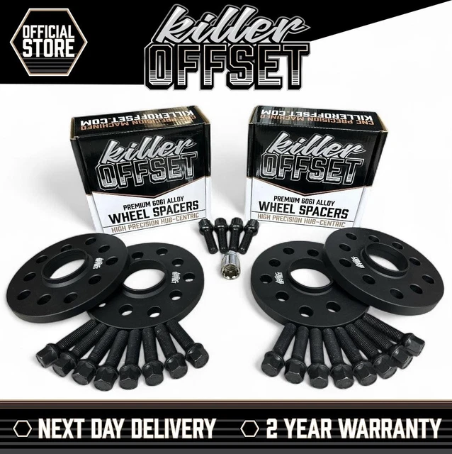 Bimecc Black Alloy Wheel Spacers 5x112 66.6mm 20mm Pair