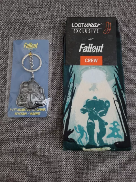 New Fallout Lootgaming T-51 Helmet Bottle Opener Keychain Magnet In Package