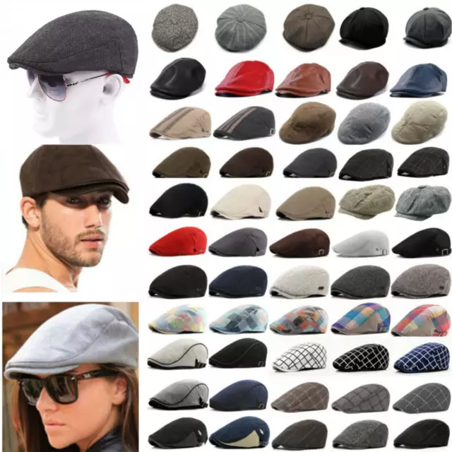 Herren Schiebermütze Flatcap Beret Freizeit Gatsby Sommer Sonnenschutz Hut NEU~