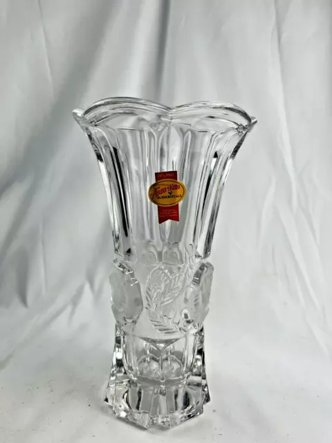 Vintage Anna Hutte Bleikristall 24% Lead Crystal 8" Vase - Germany - Elegant