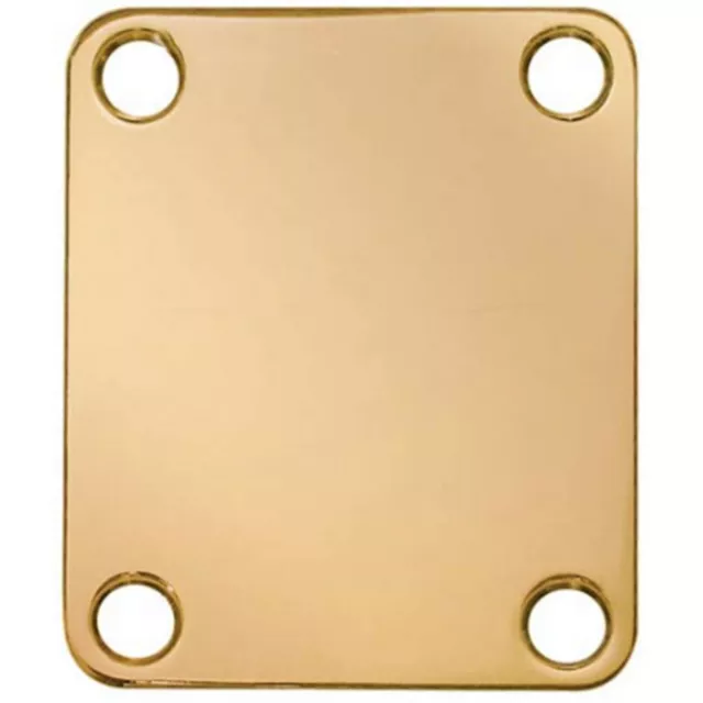 Neckplate Piastrina Di Fissaggio Manico Per Chitarra Basso Dorata 64,2 X 51 Mm