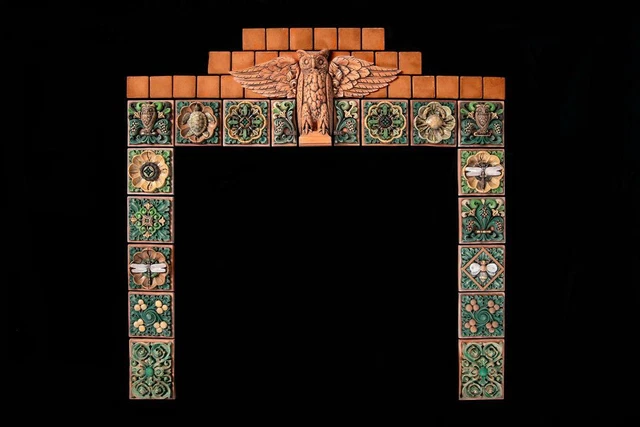 Arts & Crafts Tile  Fireplace Owl Gothic Ellison Tile